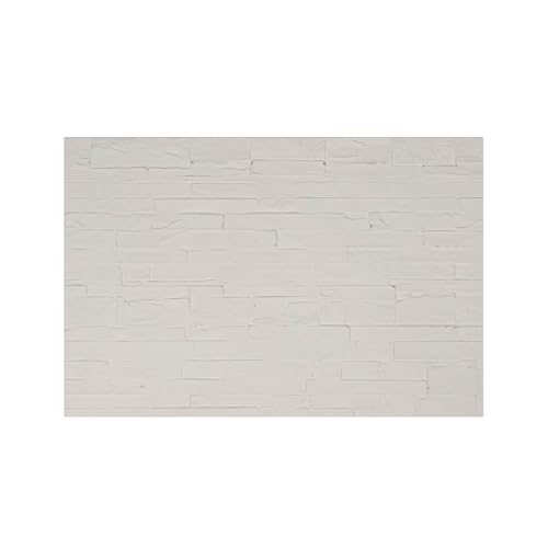 3D Wall Panels - 1PCS 7.9"x11.8" Faux Stone Wall Covering - MCM Modified Clay Material for Home Art, Accent Brick, Modern Exterior/Interior Decoration, Sample-Reef White