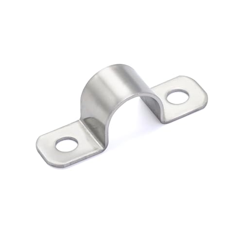 1/4 Inch Stainless Steel Conduit Clamps 2 Hole Pipe Clamps U Pipe Bracket Conduit Fixing Clips, Universal Clamp for Cylindrical Components - Fits OD 6 mm (Approx. 1/4") | 20 Pcs