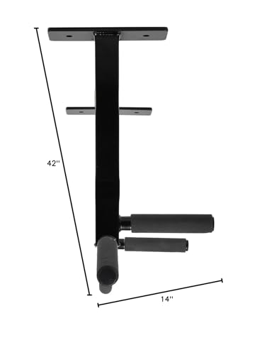 Ceiling Mount Pull Up Bar with Reversible Risers for 16 and 24 Inch Joists with Optimum Grip Spacing by Ultimate Body Press