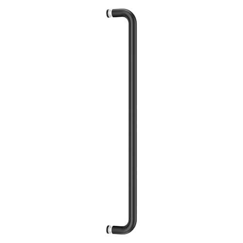 Ranbo Glass Shower Door Towel Bar 24 Inch Stainless Steel Sliding Shower Door Handle Replacement with Matte Black Finish for Commercial and Residential Glass Doors
