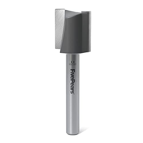 FivePears Straight Router Bits 1/4 Inch Shank Double Flute, 3/4 Inch Cutting Diameter, 3/4 Inch Cutting Length, Used for Create Groove, Dado or Hollow