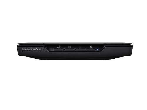 Epson - Perfection V39 II - Color Photo and Document Flatbed Scanner - 4800 dpi Optical Resolution - High-Rise, Removable Lid - Scan to Cloud - USB Power - Image Scanning - Black