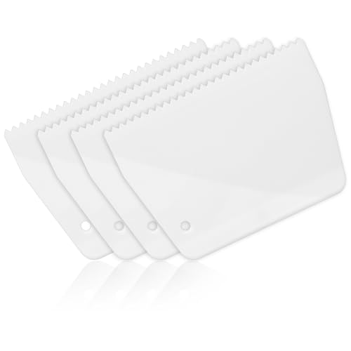 4 Pcs Adhesive Spreader Plastic Trowel 3/16" Tooth Notched Glue Spreader Hardwood Flooring Spreader Plastic Notch Trowel