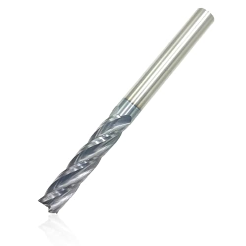 3/8" Carbide End Mill, Extra Long, 4 Flute Solid Carbide Square End Mill, 4" Overall Length, Single End, Helix Angle: 30¡Æ, AlTiN Coated,3/8" Cutting Diameter,1-3/4" Length of Cut