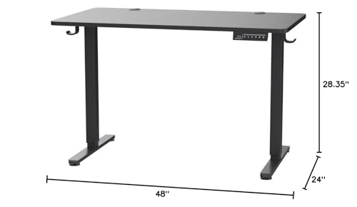 ErGear Height Adjustable Electric Standing Desk, 48 x 24 Inches Sit Stand up Desk, Memory Computer Home Office Desk with Two-Piece Desktop (Black)