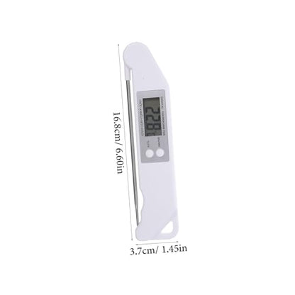 CATIEBYE Folding Meat Thermometer for Grilling Instant Read Kitchen Probe Thermometer with Ultra LCD Screen Design for Accurate Cooking for BBQ and Baking