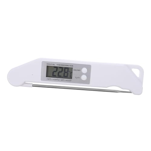 CATIEBYE Folding Meat Thermometer for Grilling Instant Read Kitchen Probe Thermometer with Ultra LCD Screen Design for Accurate Cooking for BBQ and Baking