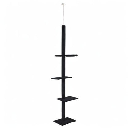 Cat Craft Cat Tree Floor to Ceiling 95-108" Tall Cat Tree Carpet Cat Tower Kitten Tree Sisal Scratching Post and Mat Cat Pole for Indoor Cats, Charcoal, Style A