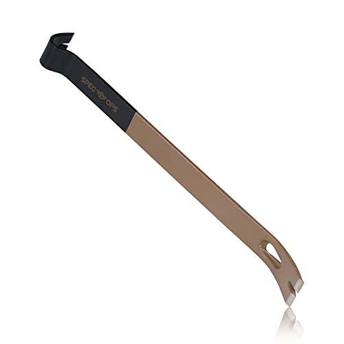 Spec Ops Tools 21" Flat Pry Bar Crowbar, Curved Rocker Head, Teardrop Nail Puller, High-Carbon Steel, 3% Donated to Veterans (SPEC-D21BAR)