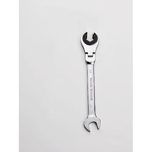 FLZOSPER 24mm Metric Fix Tubing Wrench£¬Flex-Head Gear Wrench, Ratcheting Fix Combination Wrench Spanner