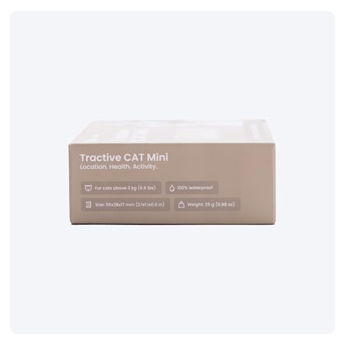 Tractive Smart Cat Tracker Mini | #1 Cat GPS | Real-Time Location Tracking | Territory & Location History | Safety Collar included (Brown)