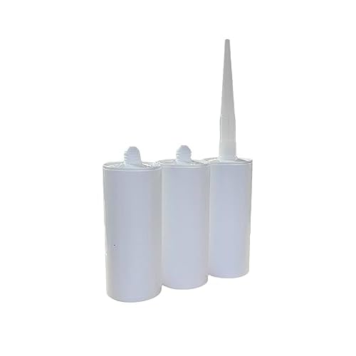 5 Ounce White Plastic Caulking Tubes with Removable Tips - 3 Pack