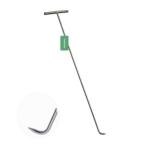 Manhole Hook - 36 Inch, 7.8 Inch Handle, 10mm Solid Stainless Steel Shaft, 2 Inch Pump Hook End with Pointed Tip, Lightweight and Suitable for Various Environments, 1 Unit