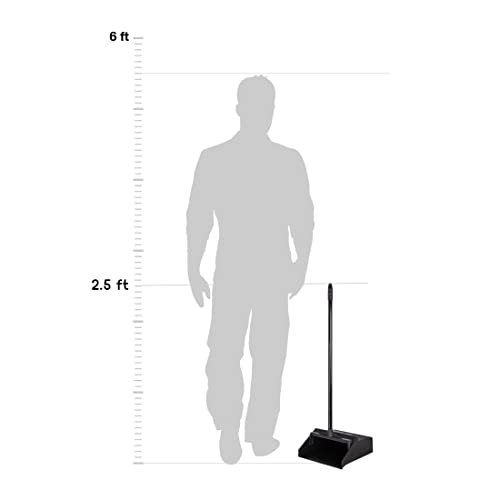 Carlisle FoodService Products Duo-Pan Upright Dust Pan with Serrated Yoke for Home, Restaurants, Kitchen, Lobby, And Office, Plastic, 30 Inches, Black