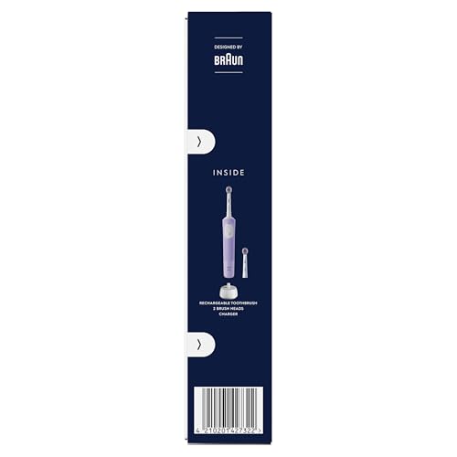Oral-B Pro Vitality "WHITENIG EDITION" Electric Toothbrushes For Adults, 1 Handle, 2 Toothbrush Heads, 3 Brushing Modes Including Sensitive Plus, 2 Pin UK Plug, Purple (Package may vary)