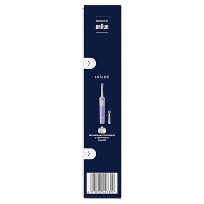 Oral-B Pro Vitality "WHITENIG EDITION" Electric Toothbrushes For Adults, 1 Handle, 2 Toothbrush Heads, 3 Brushing Modes Including Sensitive Plus, 2 Pin UK Plug, Purple (Package may vary)