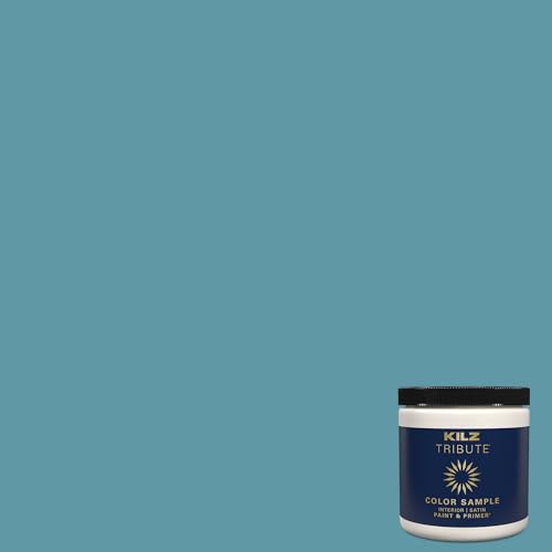 KILZ TRIBUTE Paint & Primer, Interior, Color Sample, Dusty Turquoise, 8 Ounces