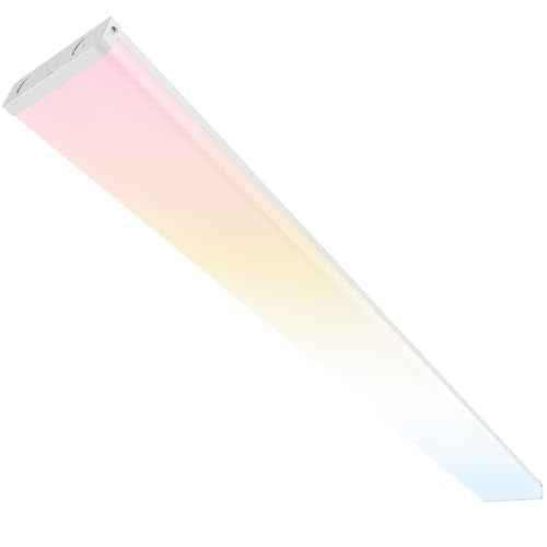 4FT LED Wraparound Light 75W/65W/55W, 8250lm/7150lm/6050lm, 3000K/4000K/5000K 4 Foot LED Wrap Light Fixture,Flush Mount Office Ceiling Light for Garage Workshop, Fluorescent Light Replacement, ETL