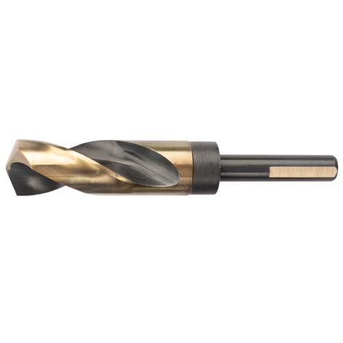 1-1/2 Inch Cobalt Drill Bit 1.5" HSSCO High Speed Steel M35 S&D Twist Drill Bit for Stainless Steel 1/2" Reduced Shank 6" OAL 135-Degree Split Point