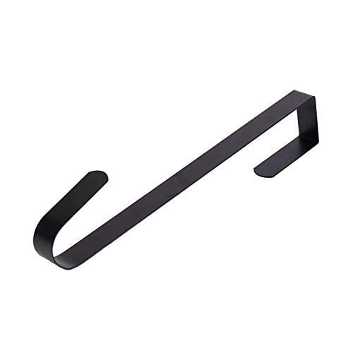 Sattiyrch 15" Wreath Hanger for Front Door,Sturdy Steel Wreath Door Hanger,Over The Door Hanger Hook (Black,1)