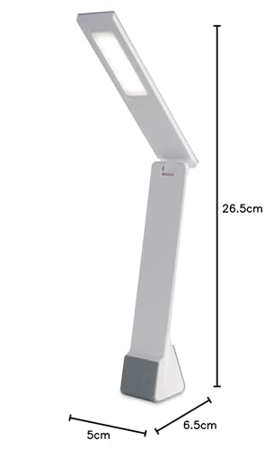 PURElite LED Rechargeable Flip Light – Table Lamp & Desk Lamp, 3 Brightness Setting, Natural LED Daylight Bulbs for Reading, Needlework, Sewing, Crafting, Battery Powered