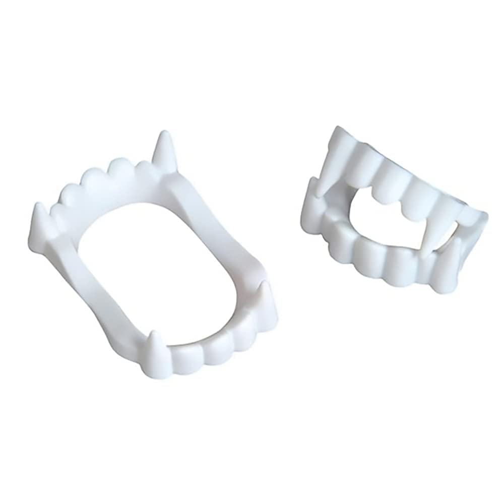 The Dreidel Company Halloween White Teeth Fangs Teeth, Costume, Funny Halloween Dress-Up, Pretend Play Decoration (12-Pack)