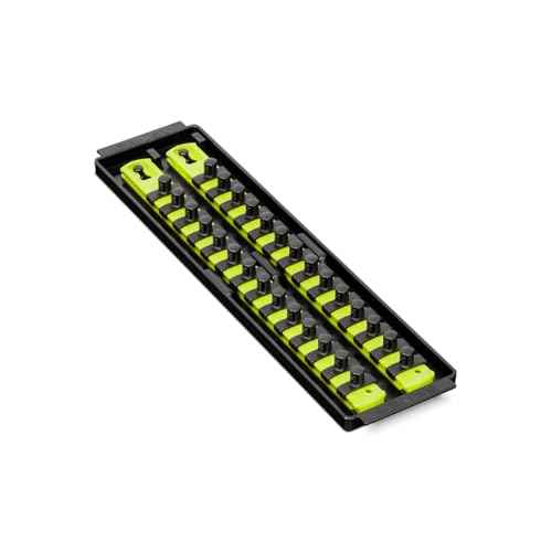 Ernst Manufacturing 8468HV 13-Inch Socket Boss, Premium 2-Rail 3/8-Inch-Drive Socket Organizer Rails for Toolbox, High Visibility - Made in the USA