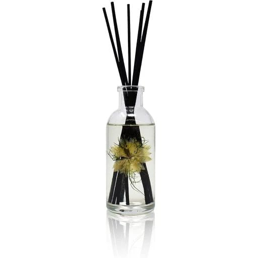 Urban Naturals Tobacco & Vanilla Reed Diffuser Scented Sticks Set | Tobacco Leaf, Bergamot, Vetiver, Bourbon and Vanilla Bean Scented Oils | Decorated with Natural Flowers | Made in The USA
