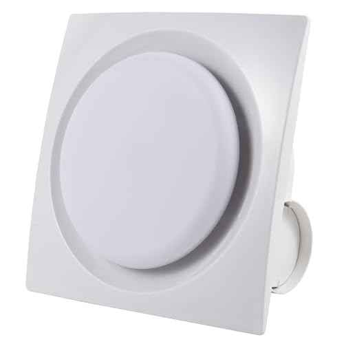 Bathroom Exhaust Fan with LED Light Ceiling Mount Ventilation Fan 90 CFM 1.0 Sones 4 Inch Duct Quiet Bathroom Vent Fan with Light Combo 5000K for Home Bath Office Hotel White (8Inches-Round)