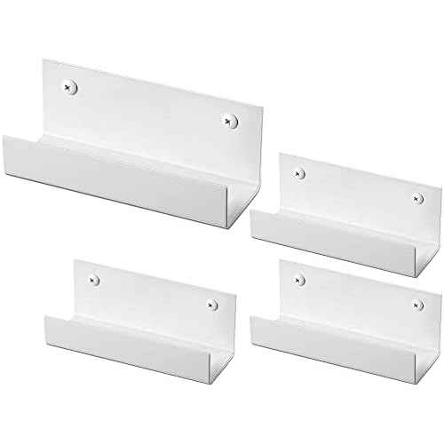 Blulu 4 Pieces Wall Mount Ladder Wall Wheelbarrow Hanger Steel Garage Storage Hook Wheelbarrow Hanger Heavy Duty Garage Storage Organizer for Hang Ladders Carts Chair Bicycle(White)