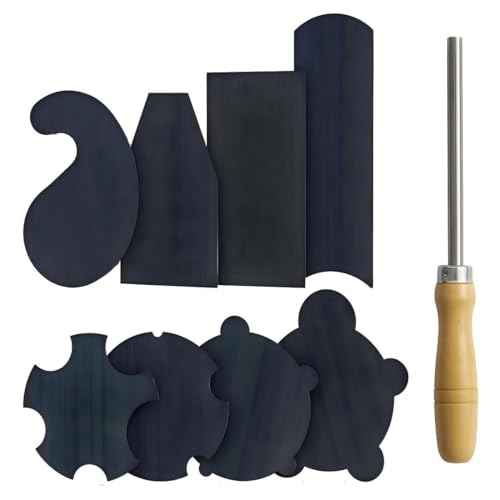 Pack of 9 Multi-Shape Cabinet Scraper for Woodworking (9, 1 Burnisher+2Rectangle+1Curved+1Gooseneck+2Concave+2Convex)