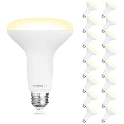 16 Pack BR30 LED Bulb, Dimmable Indoor Flood Lights 7W Equivalent 65W 2700K Soft White, CRI80, 650 LM, E26 Base, 15000 Lifetime Hours, Interior Energy Saving Recessed Light Bulb, Flicker-Free