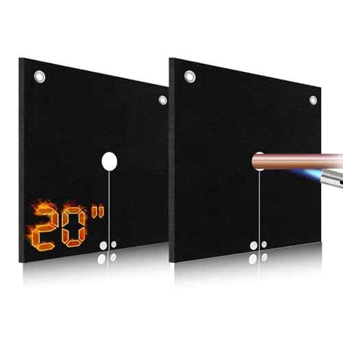 20x20x0.2in Welding Blanket Fireproof, 2 Packs 5mm Upgraded Thickened Heat Shield Mat, Brazing Heat Shield for Torch, Welding Pad for Plumbing, Solder Plumbers HVAC Torch Protector