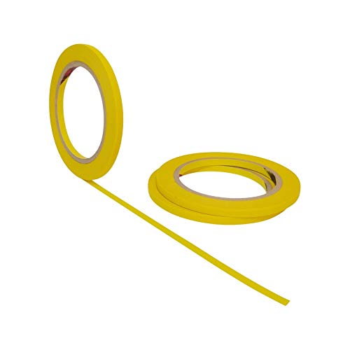 Yellow Painters Tape for Car - 3 Roll Multi Size Pack - No Residue Automotive Masking Tape - Heat Resistant for Paint Booth (1/4 inch (6mm) x 44 Yard)