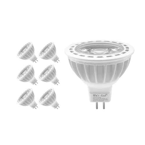 wei's-l.e.d 8W MR16 GU5.3 Led Bulbs, High Power, 800 Lumens, 38 Degree, Replace 85W Halogen Equivalent, 12V Low Voltage, Dimmable! 6 Pack. 2700K or 5000K, Warm White or Daylight (2700K Warm White)