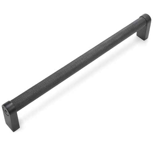 10 Pack 7-1/2 Inch Matte Black Kitchen Cabinet Handles Knurled Cabinet Pulls Black Drawer Pulls Kitchen Hardware