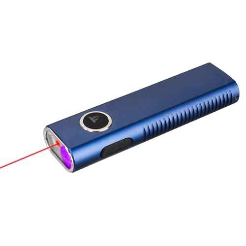 TrustFire Mini X3-SE Rechargeable Flat EDC Flashlight with White Light, UV Light and Red Beam, 1200 Lumens LED Flashlights Combo, Triple Light Sources Pocket Lights IPX6 for Emergency (Deep Blue)