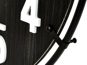Farmhouse Black 30 Inch Wooden Large Wall Clock, Silent Non-Ticking Quartz Movement, Battery Operated Modern Rustic Clock for Living Room, Kitchen, Office, Home Decor