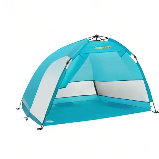 Alvantor Beach Tent Coolhut Plus Beach Umbrella Sun Shelter Cabana Automatic Pop Up UPF 50 Sun Shade Portable Camping Hiking Canopy Easy Set Up Light Weight Windproof Stable 2-3 Person