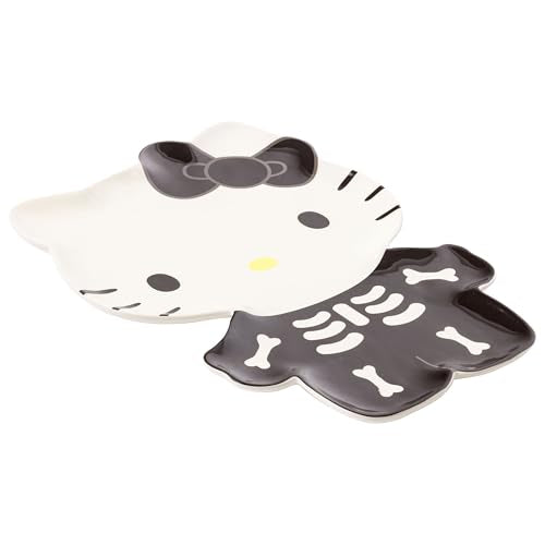 Silver Buffalo Sanrio Hello Kitty Halloween Spooky Skeleton Costume Ceramic Decorative Plate