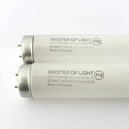 F25T12/CW/33 (2 Pack) 25 Watt T12 Fluorescent Tube Specialty Appliance Light Bulb 33 Inch Lamp 25W 1.5 inch Diameter F25T12 Cool White 4200K Replaces F25T12CW/33 F25T12CW33