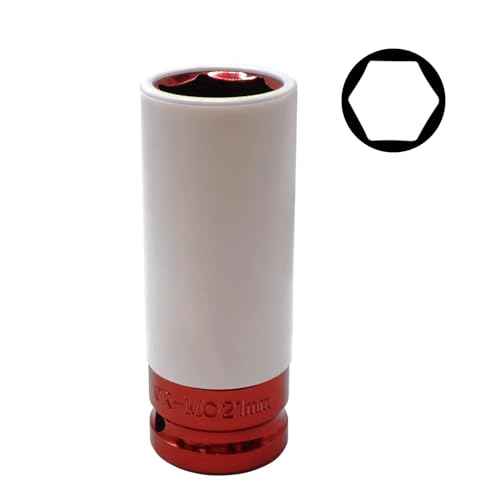 21mm 1/2" Drive Wheel Protector Impact Socket, Lug Nut Socket, Non-Marring Thin Wall Deep Socket