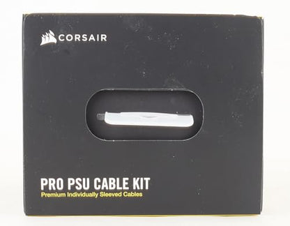 CORSAIR CP-8920224 Premium Individually Sleeved PSU Cables Pro Kit – Black, 2 Year Warranty, White
