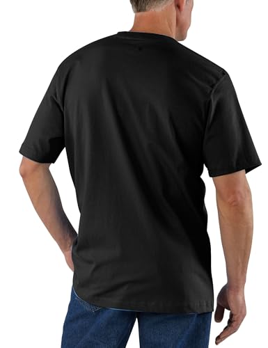Carhartt Mens Loose Fit Heavyweight Short-Sleeve Pocket T-Shirt Work Utility t Shirts, Black, X-Large US