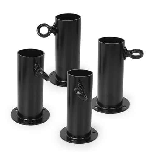Aoneky 1 3/8'' Slant Roof Corner Canopy Fitting Couplers Kit - Frame Carport Connectors for 4 6 8 10 Leg (Pack of 4 Foot Pads)