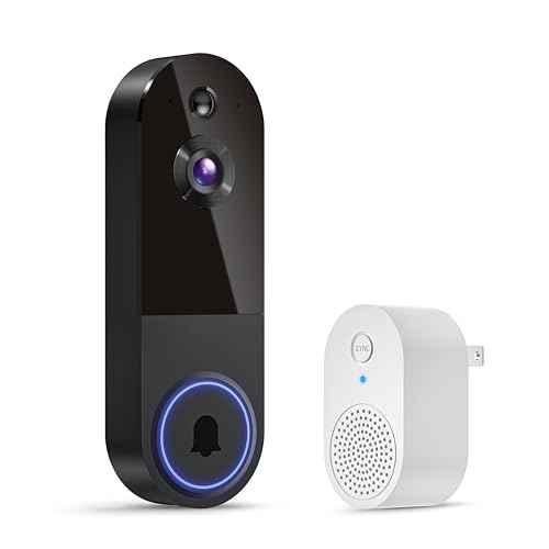 1080p Wireless Video Doorbell Camera with Receiver, AI Human Detection, 2-Way Audio, Night Vision, Cloud Storage, Real-Time Alerts, Rechargeable Battery Powered, 2.4G Wi-Fi Only