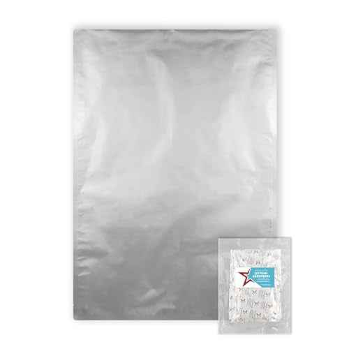 PackFreshUSA: 5-Gallon (20" x 30") AirTight Mylar Bags - 2000cc High-Capacity Oxygen Absorbers Long-Term Food Storage ? Heavy Duty 5.5 Mil Thick (Per Side) - Heat Sealable - Food Grade - Pack of 5