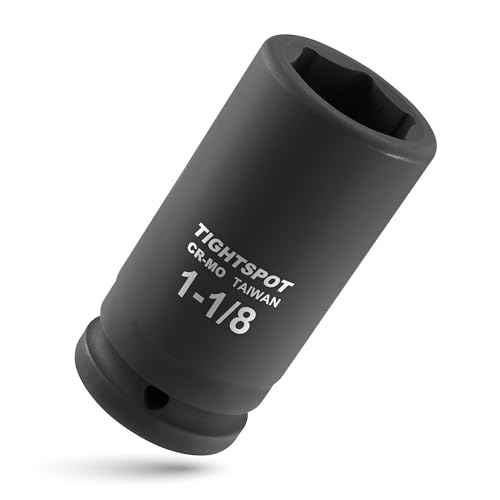 TIGHTSPOT 3/4" Drive 1-1/8 Inch SAE Deep Impact Socket Heavy Duty CR-MO Jumbo Socket 6 Point Automotive Truck and Heavy Equipment Repair