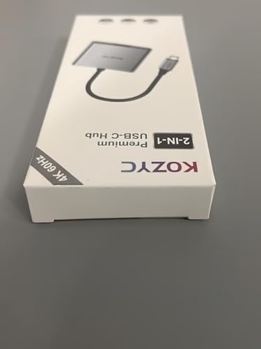 KOZYC USB C to Dual HDMI Adapter 4K@60Hz, Type C to HDMI Splitter Extended Display for Laptop, MacBook, MacBook Pro, UHDTV (Only on Windows support MST)