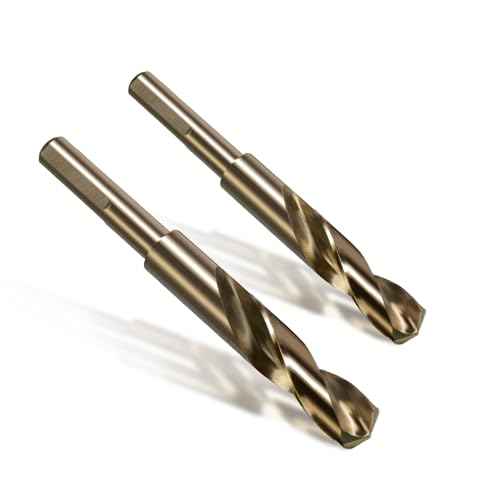 3/4" Cobalt Drill Bit, 1/2" Reduced Shank with 3-Flats,Suitable for Drilling in Hard Metal, Stainless Steel, Cast Iron,2 Pieces